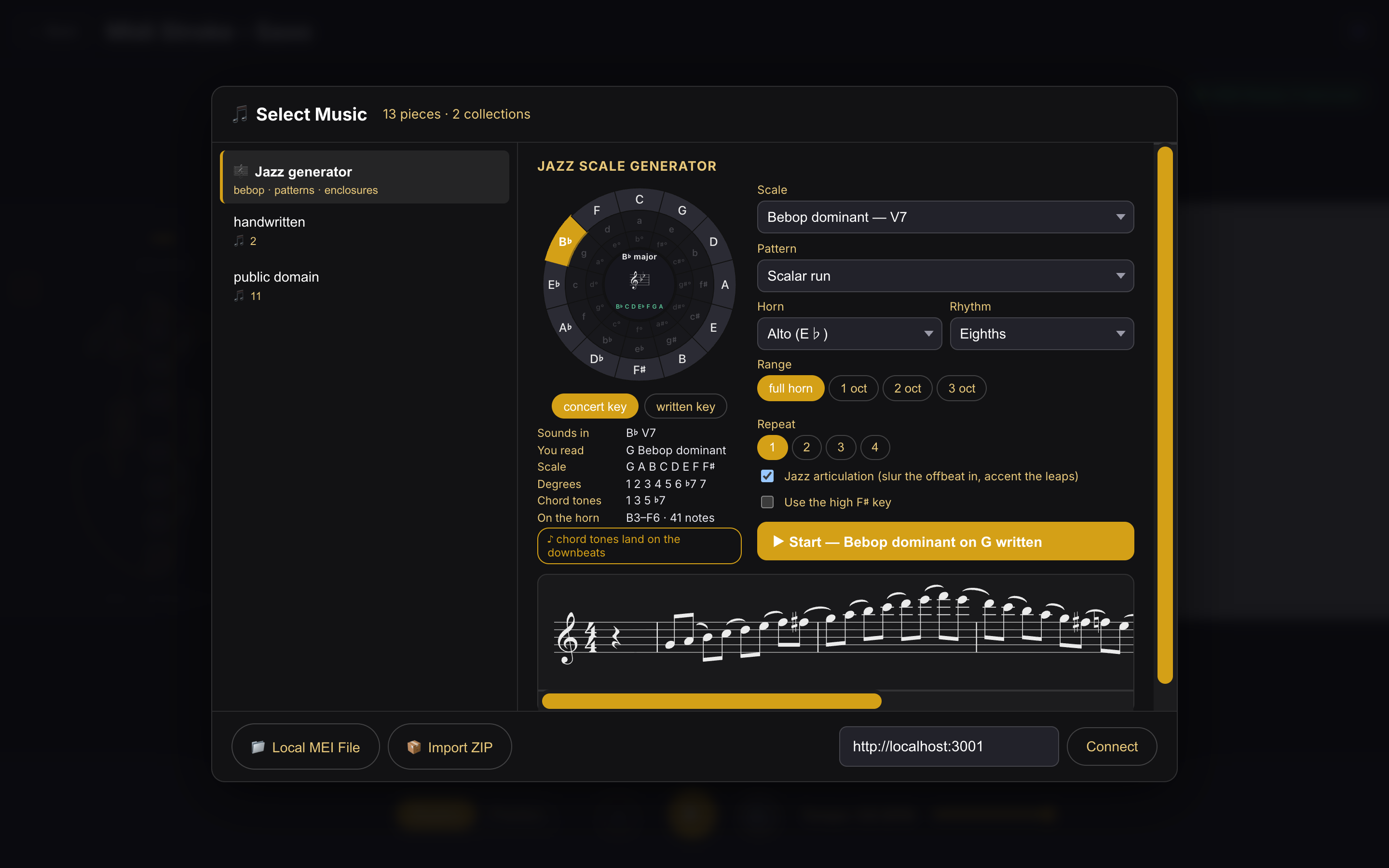 Jazz scale generator